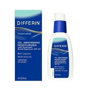 Differin Oil Absorbing Moisturizer with SPF 30, Sunscreen 4oz. - New!